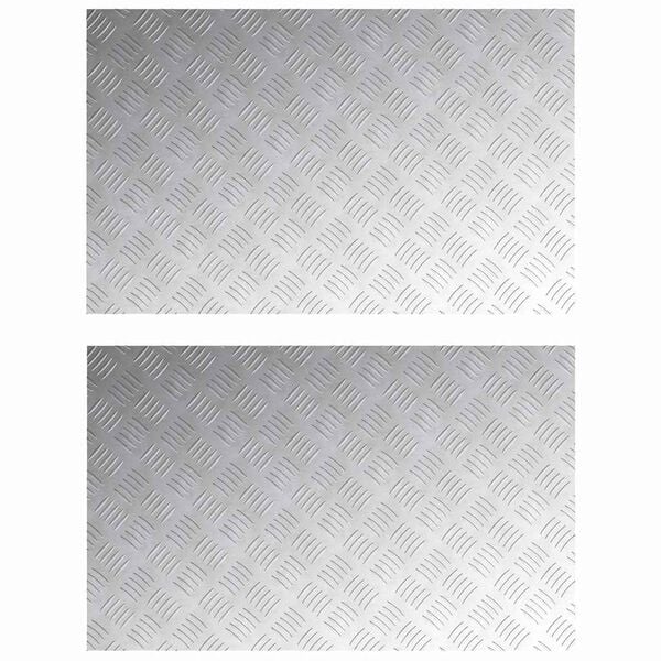 vidaXL Stair Tread Rectangular 2 pcs Silver 80 x 50 cm Aluminium