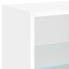 vidaXL Bedside Cabinets with LED Lights Wall-mounted 2 pcs White