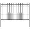vidaXL Spike Ring Fence Black 200 x 166 cm Powder-Coated Steel
