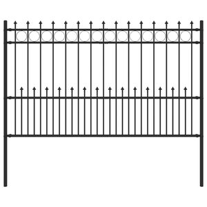 vidaXL Spike Ring Fence Black 200 x 166 cm Powder-Coated Steel