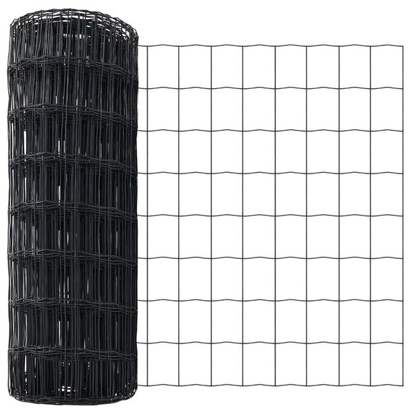 vidaXL Euro Fence Grey 0.6 x 50 m PVC-coated iron