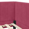 vidaXL Corner Bed Frame with Headboard Wine Red 80 cm x 200 cm Velvet