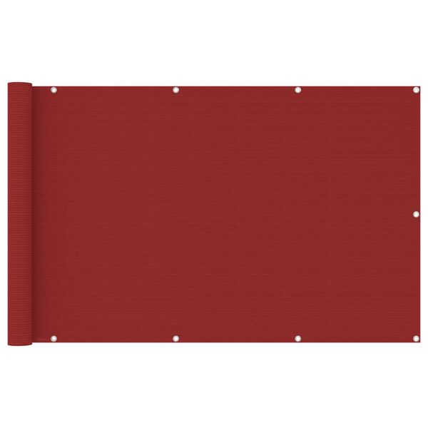 vidaXL Balcony Screen Red 120x600 cm HDPE
