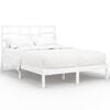 vidaXL Bed Frame without Mattress White Solid Wood 135x190 cm Double Double