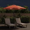 vidaXL Garden Parasol with LED Lights and Steel Pole 300 cm Terracotta