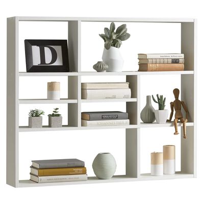 FMD Wall-mounted Shelf with 9 Compartments White