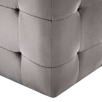 vidaXL Pouffe 2 pcs Grey 30x30x30 cm Velvet Fabric