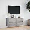 vidaXL TV Wall Cabinet with LED Lights Grey Sonoma 100x31x45 cm
