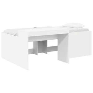 vidaXL Kids'High Bed Frame with Desk White 80 x 200 cm