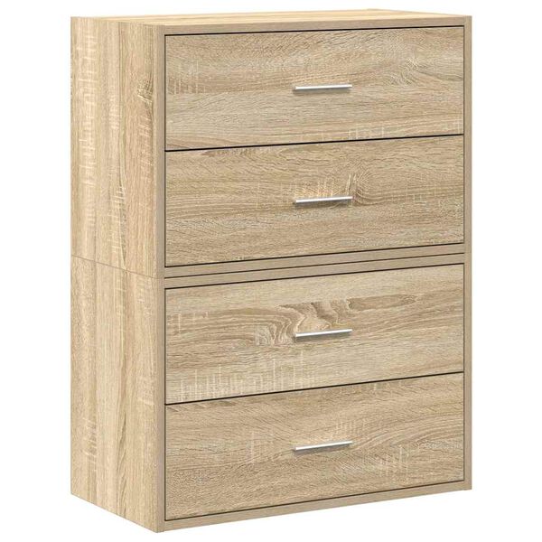 vidaXL Cabinets with 2 Drawers 2 pcs Sonoma Oak 60x31x40 cm Engineered Wood