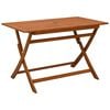 vidaXL Folding Garden Table 120x70x75 cm Solid Eucalyptus Wood