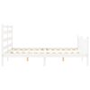 vidaXL Bed Frame without Mattress White King Size Solid Wood Pine