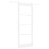 vidaXL Sliding Door 93 x 232 cm Solid Pine Wood and Glass White