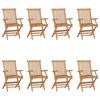 vidaXL Folding Garden Chairs 8 pcs Solid Teak Wood