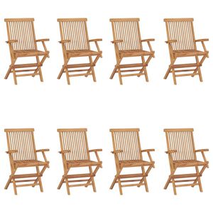 vidaXL Folding Garden Chairs 8 pcs Solid Teak Wood