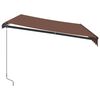 vidaXL Manual Retractable Awning with LED Brown 350x250 cm
