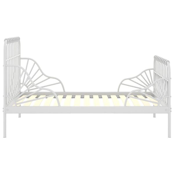 vidaXL Extendable Bed Frame without Mattress White Metal 80x130/200 cm