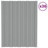 vidaXL Roof Panel 36 pcs Grey 60 x 45 cm Galvanised steel