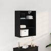 vidaXL Hanging Wall Cabinet Wall-mounted Black Oak 69.5 x 32.5 x 90 cm