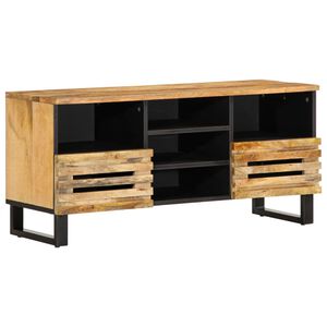 vidaXL TV Cabinet 100x34x46 cm Solid Wood Rough Mango