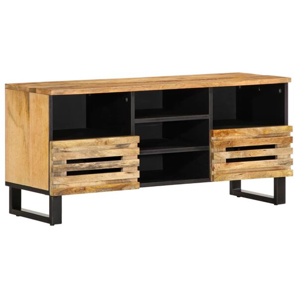 vidaXL TV Cabinet 100x34x46 cm Solid Wood Rough Mango