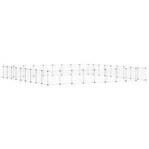 vidaXL 36-Panel Pet Cage with Door Black 35x35 cm Steel