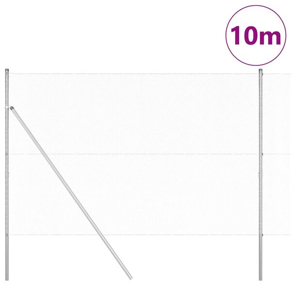 vidaXL Fence Post Silver 10 x 1.6 m (13 mm mesh) Steel