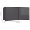 vidaXL 8 Piece TV Cabinet Set High Gloss Grey Engineered Wood