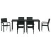 vidaXL Garden Dining Set 7 pcs Black Powder-Coated Steel