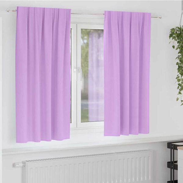 vidaXL Blackout Curtains with Rings 2 pcs Purple 175 x 140 cm