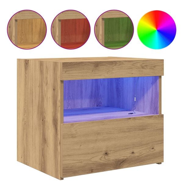 vidaXL Bedside Cabinet Artisan Oak 50 x 40 x 45 cm Engineered Wood