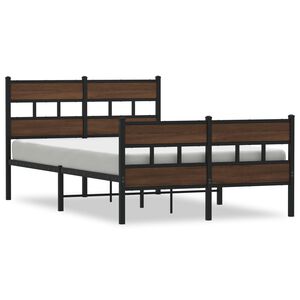 vidaXL Bed Frame without Mattress with Headboard and Footboard 120x200 cm