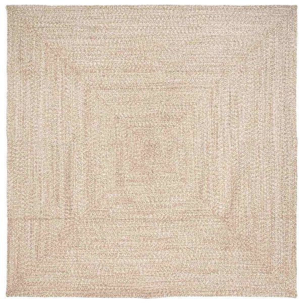 vidaXL Area Rugs Square Natural and White 200 x 200 cm Jute
