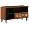 vidaXL TV Cabinet with Shelf Walnut 80 x 33.5 x 46 cm Solid Mango Wood