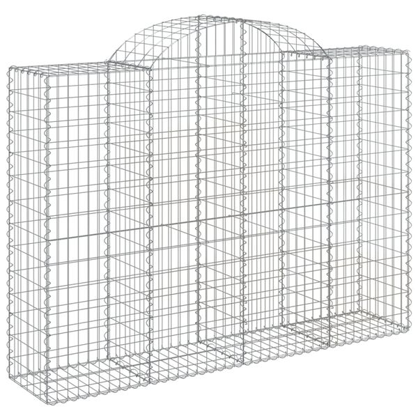 vidaXL Arched Gabion Basket 200x50x140/160 cm Galvanised Iron