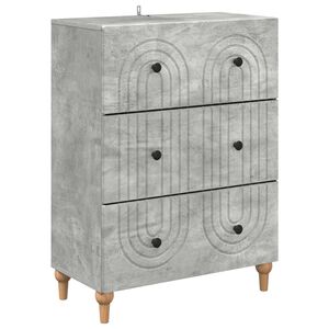 vidaXL Drawer Cabinet Concrete Grey 66 x 34.5 x 90 cm Engineered Wood