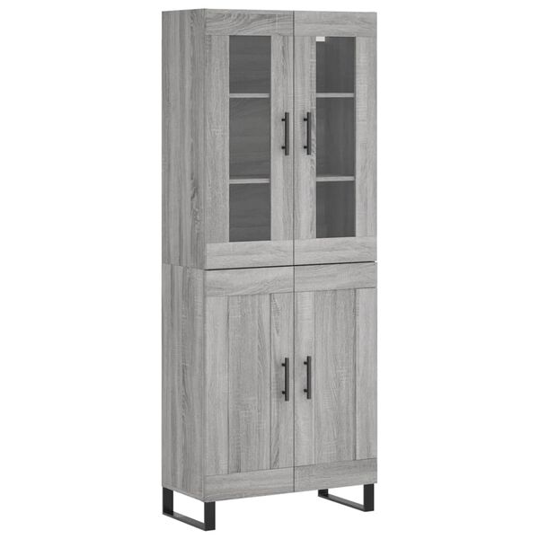 vidaXL Highboard Grey Sonoma 69.5x34x180 cm Engineered Wood