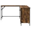 vidaXL Desk Smoked Oak 141x141x75 cm Engineered Wood