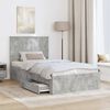 vidaXL Bed Frame Concrete Grey 100 x 200 cm Engineered Wood