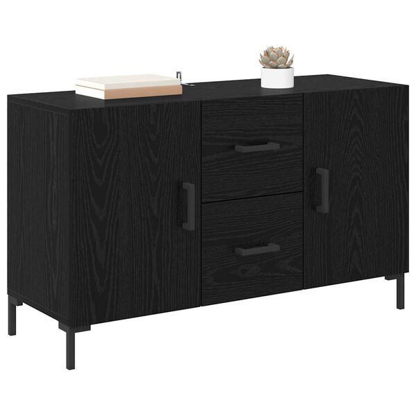vidaXL Sideboard Black Oak 100 x 36 x 60 cm Engineered Wood