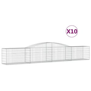 vidaXL Arched Gabion Baskets 10 pcs 400x50x60/80 cm Galvanised Iron