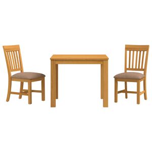 vidaXL Dining Set 3 pcs Grey Solid Oak Wood