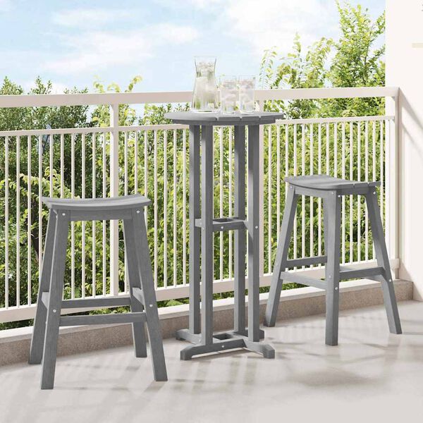 vidaXL Garden Bar Set 3 pcs Light grey HDPE