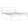 vidaXL Bed Frame without Mattress White Metal 140x200 cm