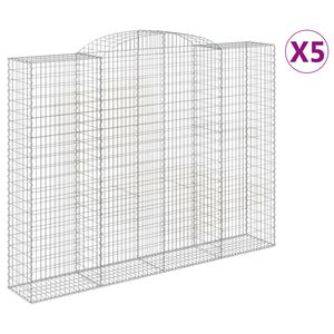vidaXL Arched Gabion Baskets 5 pcs 300x50x220/240 cm Galvanised Iron