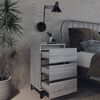 vidaXL Bed Cabinet with Metal Legs Grey Sonoma 40x35x69 cm