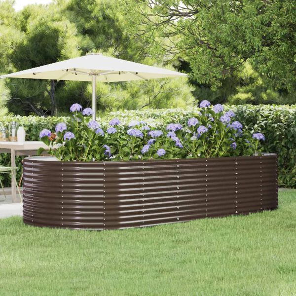 vidaXL Garden Raised Bed Brown 291x140x68 cm Galvanised Steel