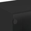 vidaXL TV Cabinet with Glass Doors Black 68x37x42 cm