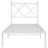 vidaXL Metal Bed Frame without Mattress with Headboard White 75x190cm
