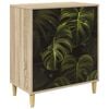 vidaXL Chest of Drawers ELBURG Palm leave print 66 x 36.5 x 75 cm